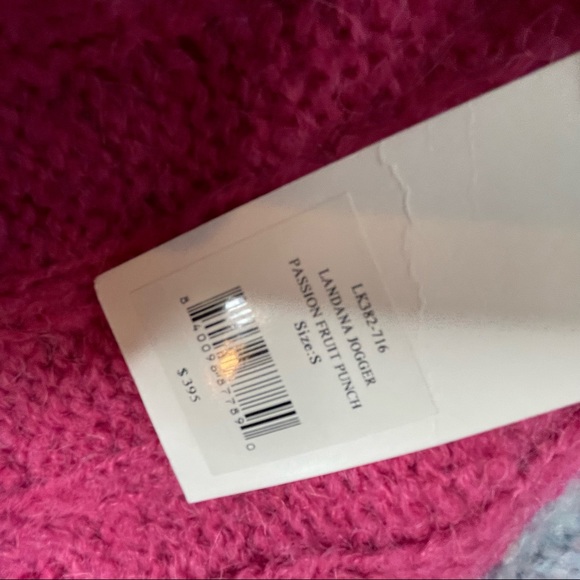 NWT Loveshackfancy Landana Pink/Gray Jogger Knit Sweater Pants s - Picture 15 of 15